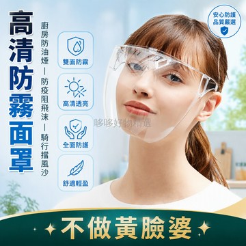 台灣出貨✨ 防霧防護面罩 廚房防油煙 防風沙全臉鏡 防疫飛沫面罩 透明護目鏡 騎行防護罩 防霧清晰視野
