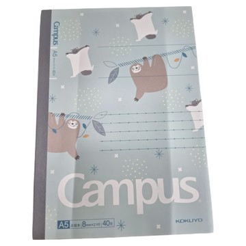 KOKUYO 國譽 Campus mofumofu A5點線U罫筆記本 Set 40頁 8mm點線  樹懶 綠色  3本