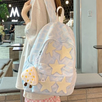 特惠✨日系書包女原創設計高顏值星星可愛雙肩包新款大容量初高中生揹 包背包  後背包 雙肩包 書包 小型後背包 肩背包