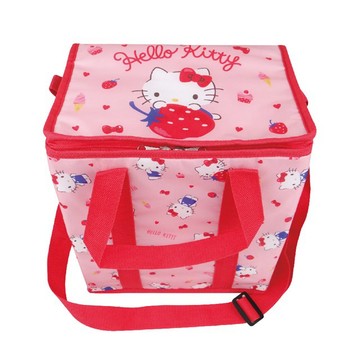 小禮堂 Hello Kitty 尼龍箱型保冷袋 (粉草莓)