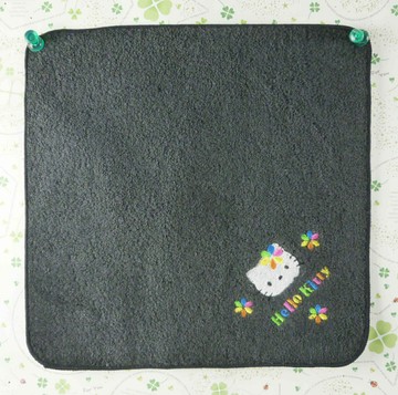 【震撼精品百貨】Hello Kitty 凱蒂貓 方巾-限量款-黑底彩色字 震撼日式精品百貨