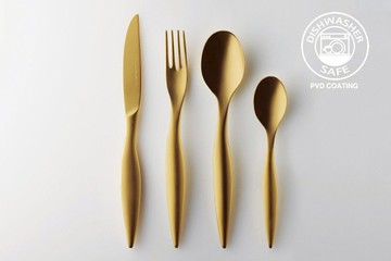神話般的曲線。 PVD金餐具Venus Line PVD塗層餐具（24件餐具組）