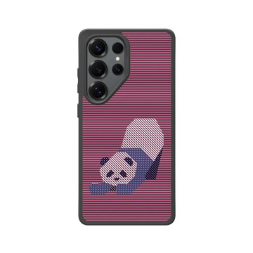 Galaxy S25 Ultra SolidSuit 黑 - The Wildlife Collection 動物野境系列 - 大熊貓 - 線條版