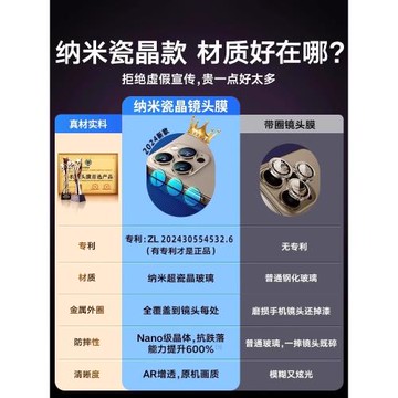 【AR增透】適用于蘋果17promax鏡頭膜新款iphone16plus后攝像頭防摔15por保護膜14全包鏡頭貼膜13相機保護圈