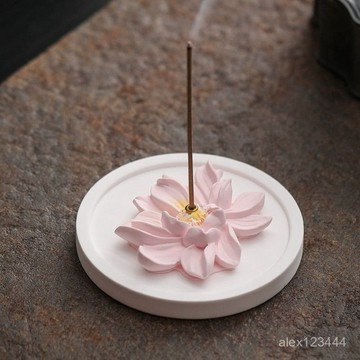 【店鋪熱銷】創意家用室內香爐香插蓮花香座綫香底座凈化空氣茶桌香薰香爐擺件