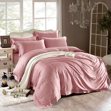 【睡夢家Sleep Dreamer】頂級刺繡60支天絲兩用被床包組 100%萊賽爾 鋪棉兩用被套 素色床包 高35cm