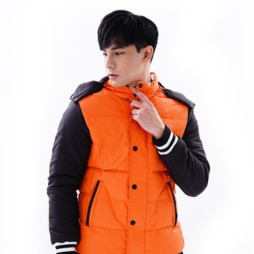 GLOBETEX男款防水防風90%羽絨棒球外套GJ23022桔格