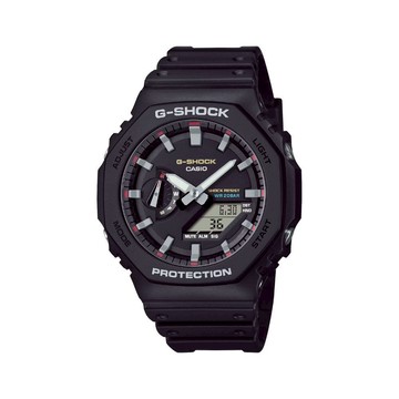 【CASIO 卡西歐】G-SHOCK 原創配色八角錶殼耐衝擊運動雙顯腕錶 黑 GA-2100RL-1A_45.4mm