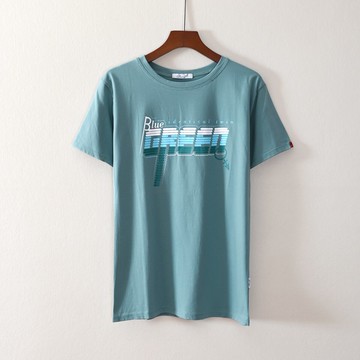 夏款女裝短袖字母印花寬松圓領創意簡約T恤衫上衣服潮