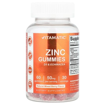 Vitamatic, 鋅軟糖，什錦漿果味，60 粒軟糖