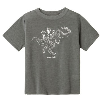【【蘋果戶外】】mont-bell 恐龍 GMH 深灰【兒童款】Wickron 短袖排汗衣 排汗T 機能衣 1114585 1114860