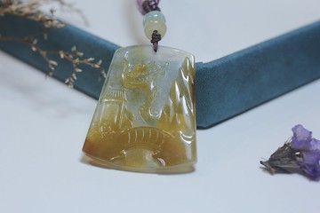 【山水小牌】天然翡翠掛件 吊墜\ 精品小項鏈 素繩吊飾 \ 原創