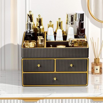化妝品收納盒梳妝臺護膚桌面多功能整理防塵首飾高檔抽屜式置物架