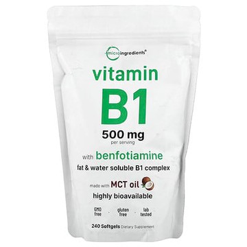 Micro Ingredients, Vitamin B1 With Benfotiamine, 240 Softgels