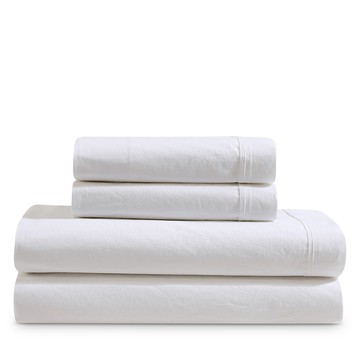 Calvin Klein Washed Percale Cotton Sheet Set, Twin