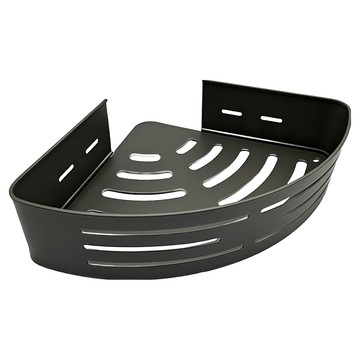 超級工廠 浴室置物架 三角架 附無痕貼片  護欄高6.8cm  低調灰  1個