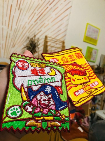 2023文博會 吃可愛長大復刻壞壞 公主麵 手掌大刺繡貼 燙布貼3M貼