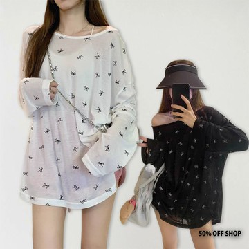 蝴蝶結慵懶罩衫