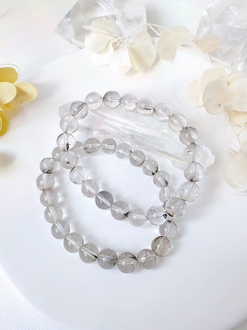 稀有羽毛黑銀鈦手串||黑銀鈦/手鍊/水晶/