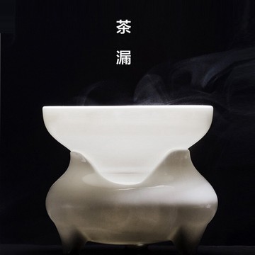 陶瓷茶漏功夫茶具零配白瓷茶濾茶葉過濾器茶濾網簡約茶隔漏斗家用