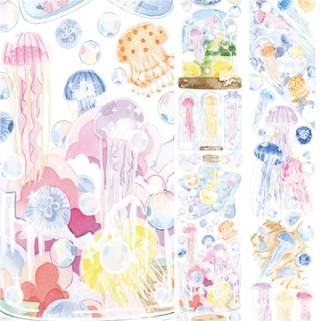 ❤NANI❤【分裝】新七天造景分裝膠帶PET膠帶和紙膠帶拼貼瓶裝水母和風初度氣球漫漫和風