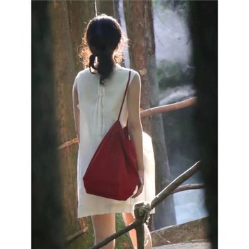 極簡慵懶風托特單肩包女大容量腋下包學生上課水桶包復古購物袋