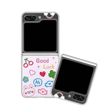 彩虹兔子熊適用三星zflip6手機殼flip5折疊屏4代W25flip全包防摔少女新款超好看高級感小眾透明硬保護外套