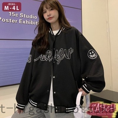 大きいサイズ レディース ファッション ブルゾン アウター ぽっちゃり おおきいサイズ あり オーバーサイズ スタジャン ジャケット ロゴ M L Ll 3l 4l 秋冬 通販 Lineポイント最大get Lineショッピング