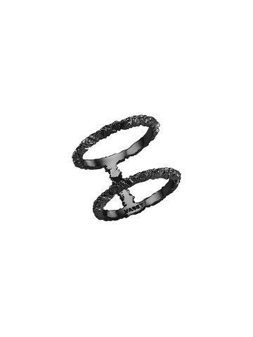 Double High Banded Ring [Black]