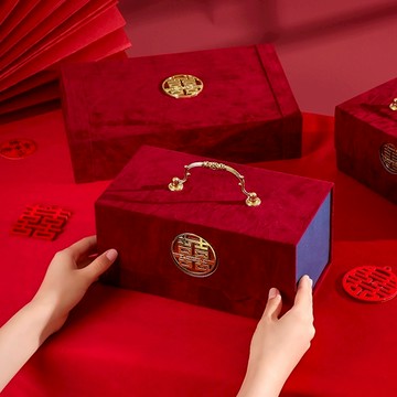 現貨 日日囍∞禮金箱 聘金錢盒 訂婚禮金盒 結婚彩禮 紅包盒 訂婚用品 千鈔聘金盒 婚用品 婚慶用品 文定 訂婚彩禮