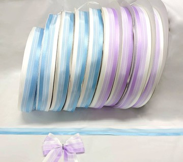 整箱販售條紋織帶38mm(1-1/2英吋寬)/虛線/粗細條紋/春天/白色/緞帶/禮物包裝/蝴蝶結