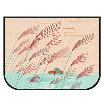 小麥購物 可愛圖案磁性汽車側防曬遮陽擋 L4107  1個  60 x 45cm  蘆葦花 多色