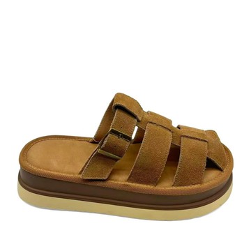 LA CONTE PARIS WOMEN'S BROWN WEDGE SLIPPERS 棕色女款鞋子