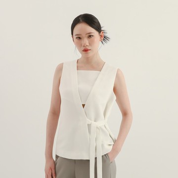 Qianyan_千言綁帶背心_25SF010_白