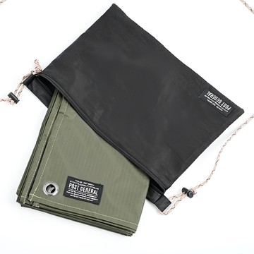 POST GENERAL 輕便型隨身野餐墊 210丹尼 尼龍材質  黑色 + 棕色  1.4 x 1.1m