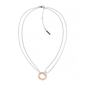 Calvin Klein CK 玫瑰金圓形墜飾項鍊 禮物 送禮(35000631)