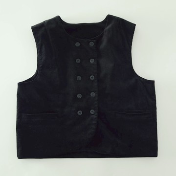 復古燈芯絨  雙排扣背心610525