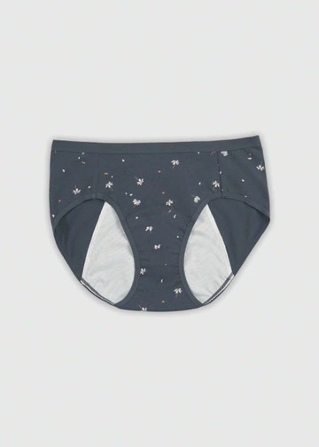 Autumn Mood．中腰生理褲(墨水藍-紛飛雛菊)