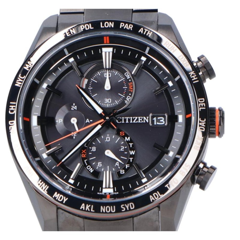 美品 CITIZEN ACT Line ブラックチタンシリーズ AT8185-62E Cal.H800