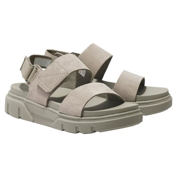 Timberland 女款 後帶式皮革涼鞋 A61MGEO3  24.5cm  淺灰褐色