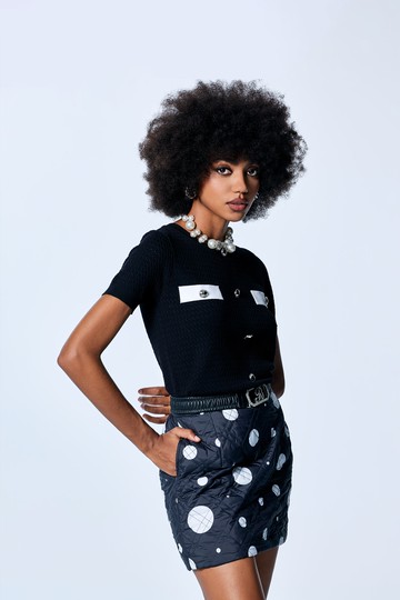 裝飾口袋針織上衣