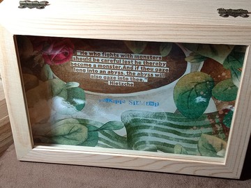 尼采致敬款  居家布置   藝術收藏玻璃木盒相框畫