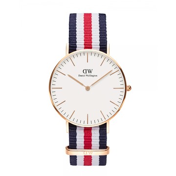 【Daniel Wellington】Classic Canterbury 36mm藍白紅織紋錶(DW00100030)