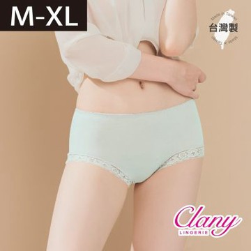 【台灣製】絲蛋白蕾絲內褲 M-XL中腰彈力｜親膚低敏感 環保染劑｜2171 綠色【可蘭霓Clany】