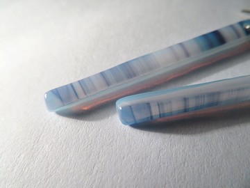 藍紋起司長條垂墜耳環