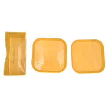 馬卡龍小餐盤 食品級PP  14.5 x 14.5cm + 內徑13cm  黃色  1個