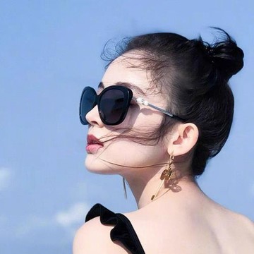 小香家關曉彤古力娜扎同款珍珠太陽鏡5339防紫外線偏光蝶形墨鏡女