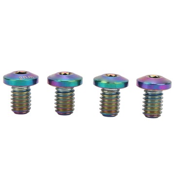 【Lixada】4 件公路自行車剎車螺絲鈦合金耐用防銹拋光研磨精確螺紋轉子螺栓炫彩