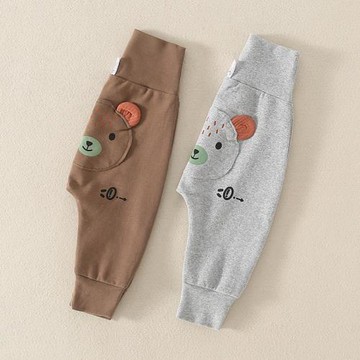 嬰兒大PP褲寶寶春秋純棉長褲休閑外穿屁屁褲新生幼兒男女童哈倫褲