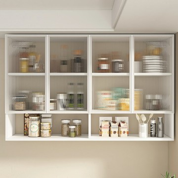 {可打統編 超低價}壁掛式廚房吊柜墻壁柜收納柜調料柜廚房柜子儲物柜玻璃櫥柜置物柜